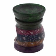 Speckstein-Ölbrenner 10 cm – Blume des Lebens – fünf Farben