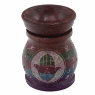 Speckstein-Ölbrenner 10 cm – Hamsa – fünf Farben