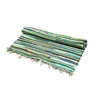 Kleiner Flickenteppich – 50 x 90 cm – Premium-Qualität – natürliche Grüntöne