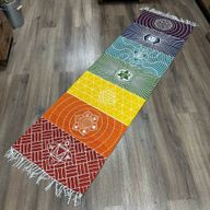Yogateppich aus 100 % Baumwolle – 60 x 200 cm – 7 Chakren