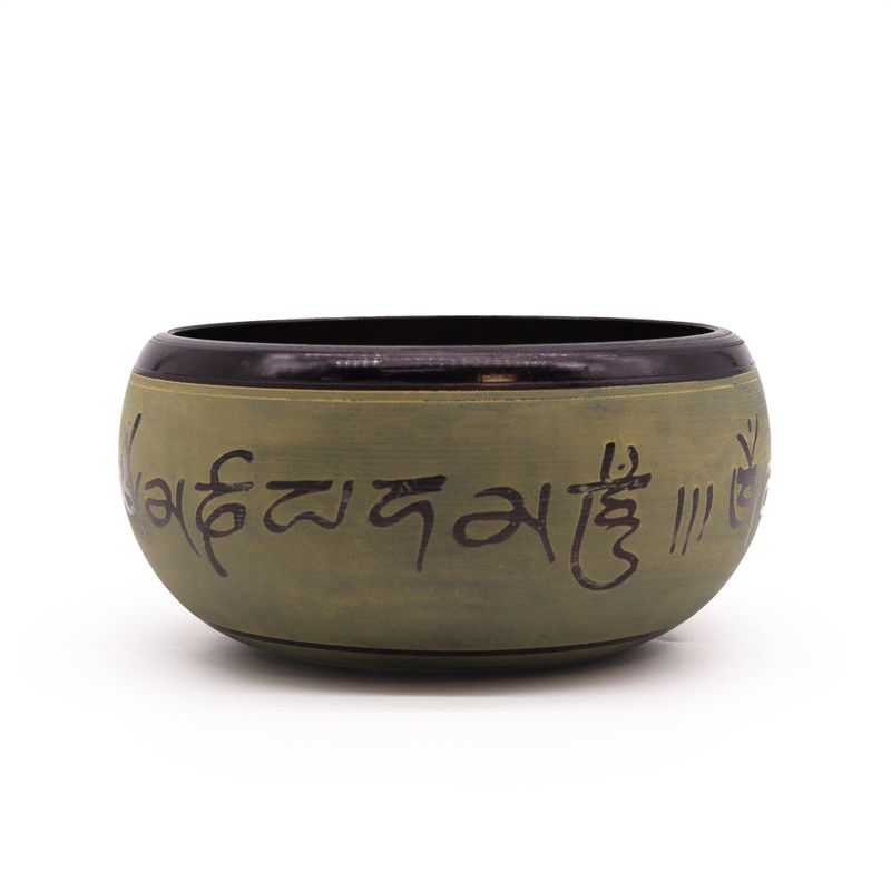Klangschale aus Erdpulver – Mantra Five Buddha – 16 cm