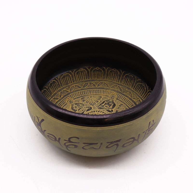 Klangschale aus Erdpulver – Mantra Five Buddha – 16 cm