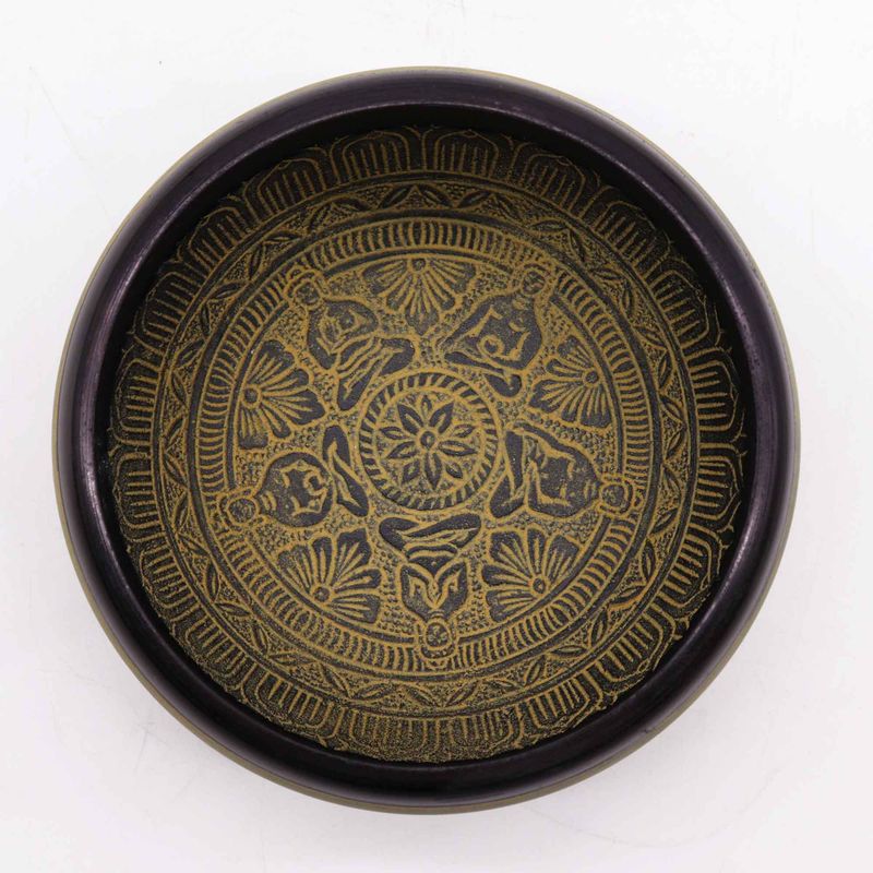 Klangschale aus Erdpulver – Mantra Five Buddha – 16 cm