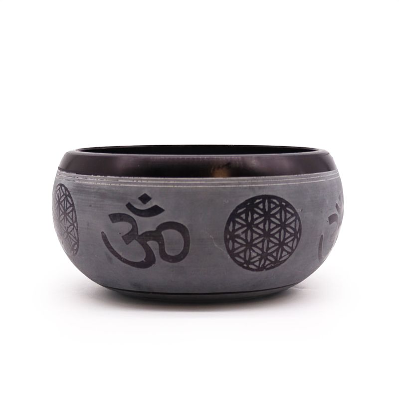 Klangschale aus Erdpulver – Om Five Buddha – 16 cm
