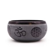 Klangschale aus Erdpulver – Om Five Buddha – 16 cm