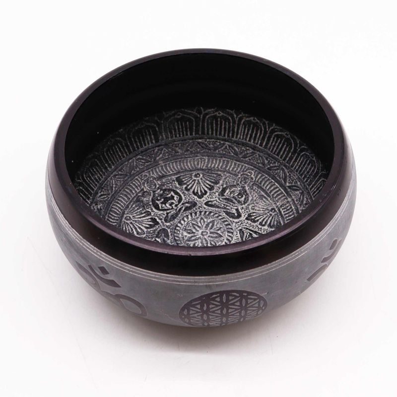 Klangschale aus Erdpulver – Om Five Buddha – 16 cm