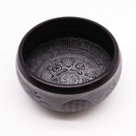 Klangschale aus Erdpulver – Om Five Buddha – 16 cm