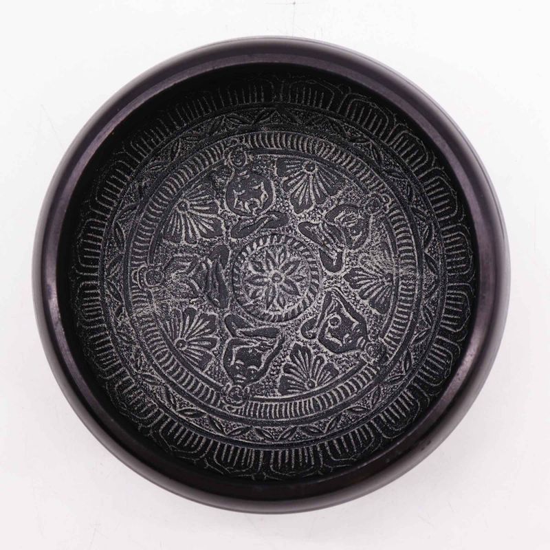 Klangschale aus Erdpulver – Om Five Buddha – 16 cm