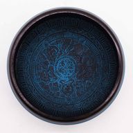 Klangschale aus Erdpulver – Blue Mantra Five Buddha – 16 cm