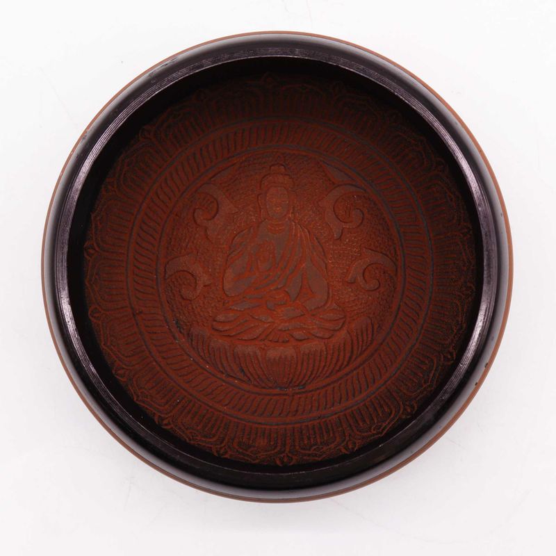 Klangschale aus Erdpulver – Ton Om Buddha – 16 cm
