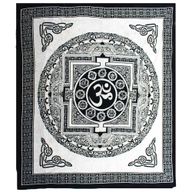 Doppelte Tagesdecke aus Baumwolle + Wandbehang - Mono - OM Mandala