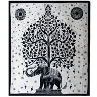 Doppelte Tagesdecke aus Baumwolle + Wandbehang - Mono - Elefantenbaum
