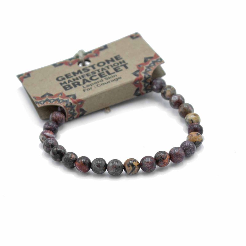 Edelstein-Manifestationen-Armband – Leopardenfell – Mut