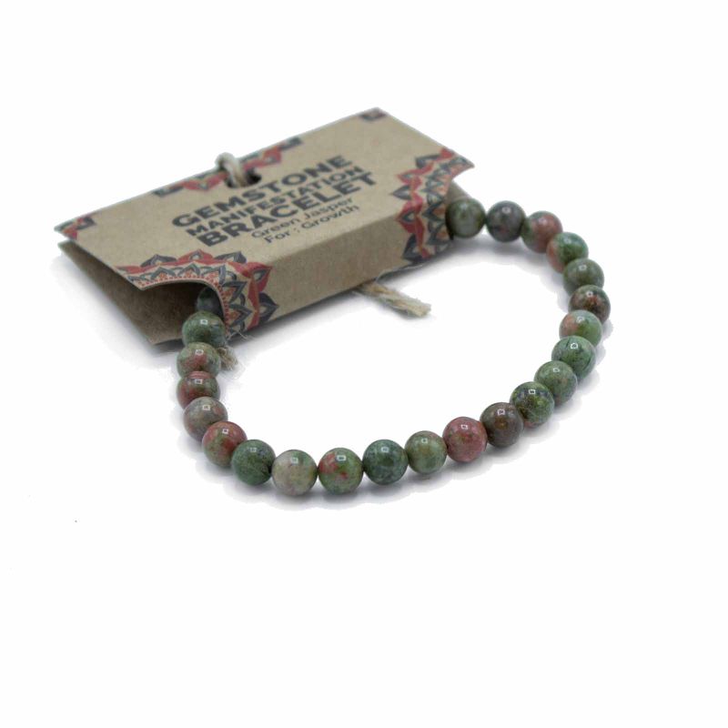 Edelstein-Manifestationen-Armband – Grüner Jaspis – Wachstum
