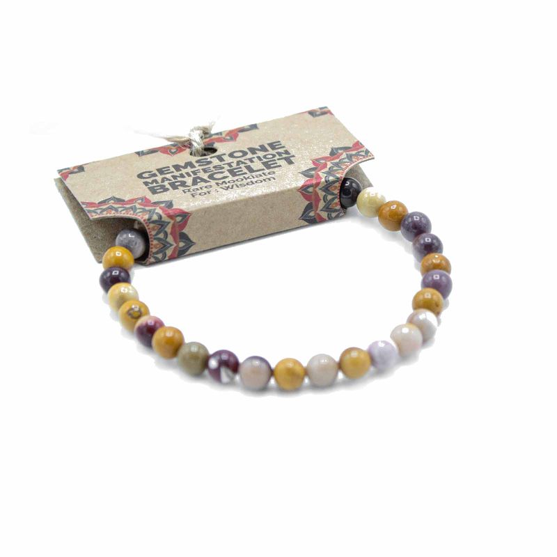 Edelstein-Manifestationen-Armband – seltener Mookait – Weisheit