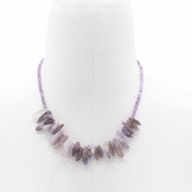 Langstein-Edelstein-Halskette – Amethyst