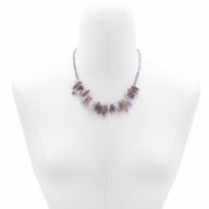 Langstein-Edelstein-Halskette – Amethyst