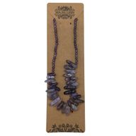 Langstein-Edelstein-Halskette – Amethyst