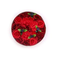 Runde Box – klassische rote Rosen