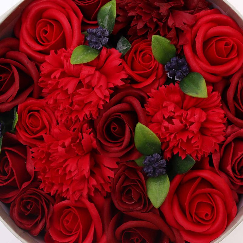 Runde Box – klassische rote Rosen