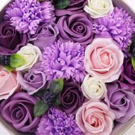 Runde Box – Lavendelrose und Nelke