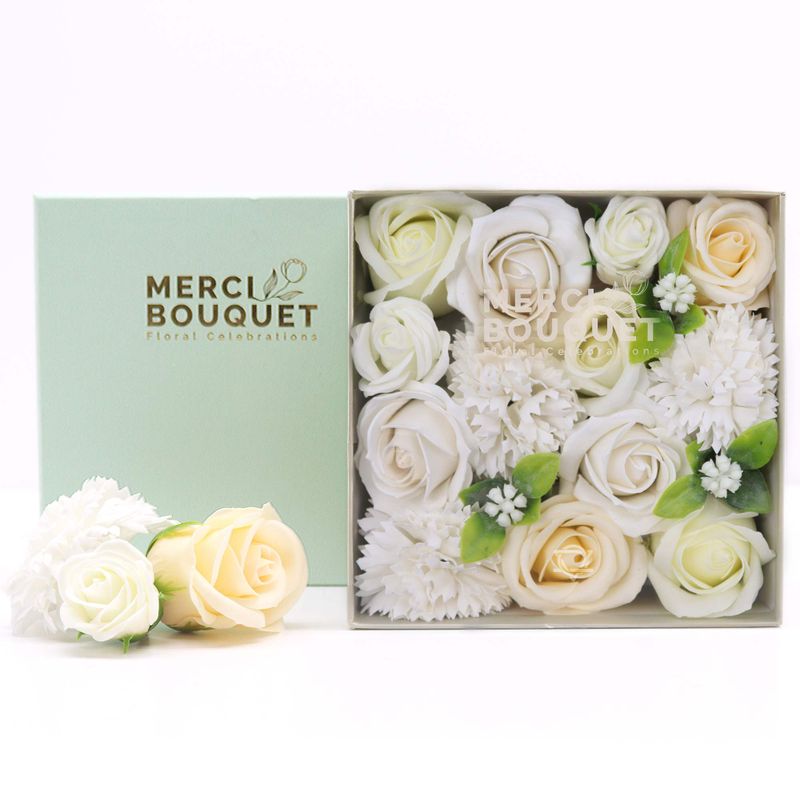 Quadratische Box – Hochzeitssegen – Weiß und Elfenbein