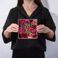 Quadratische Box – Vintage-Rosen