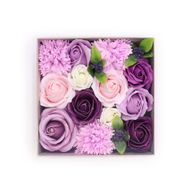 Quadratische Box – Lavendelrose und Nelke