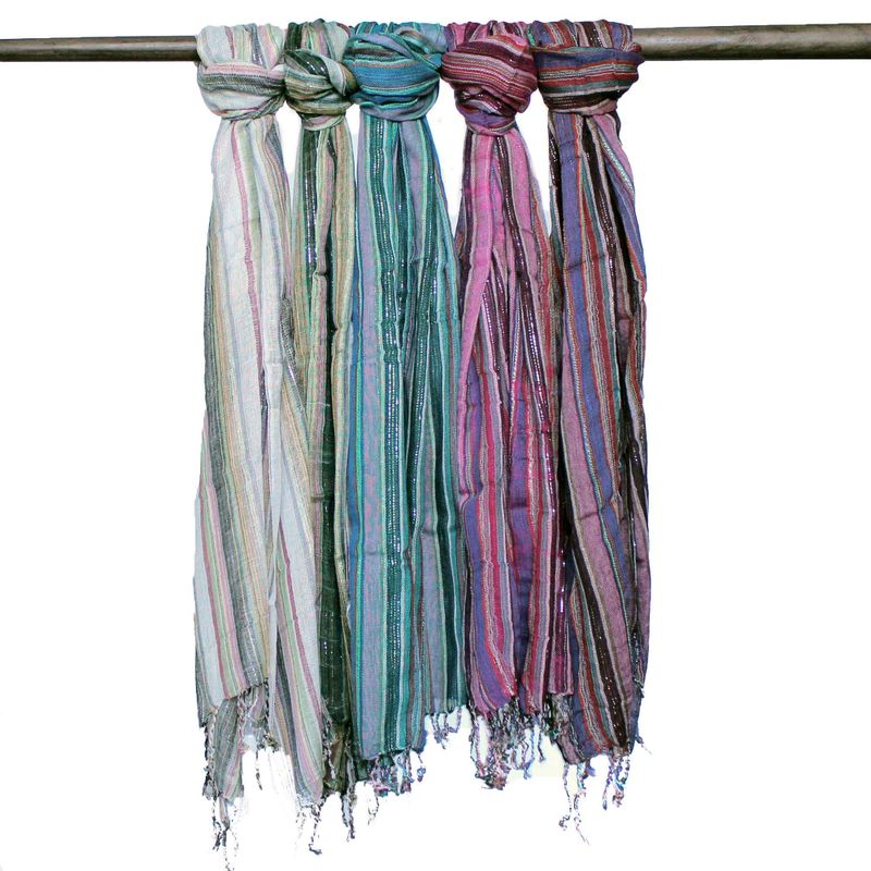 Indische Boho-Schals -50x180cm - Zufällige Farben mit Goldfaden