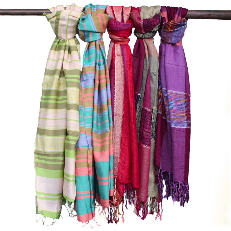 Große indische Boho-Schals -75x180cm - Zufällige Lilatöne