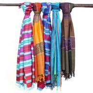 Große indische Boho-Schals - 75x180cm - Zufällige Blautöne