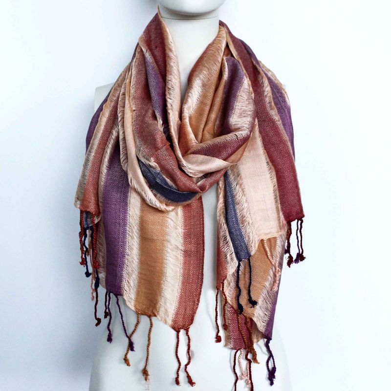 Große indische Boho-Schals - 75x180cm - Zufällige Grüntöne