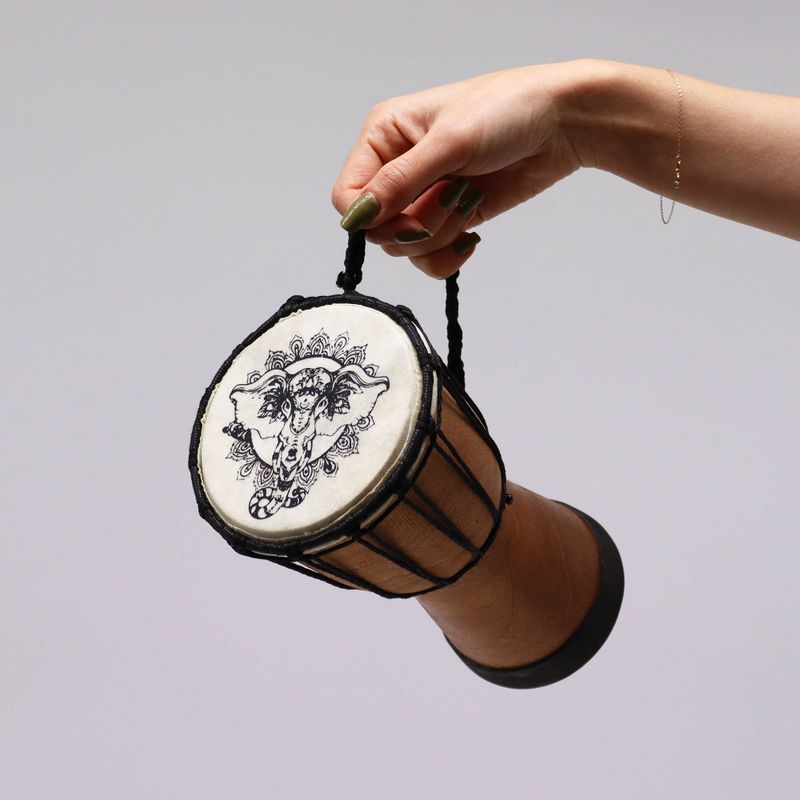 Handgefertigte Djembe-Trommel mit breiter Decke – 20 cm