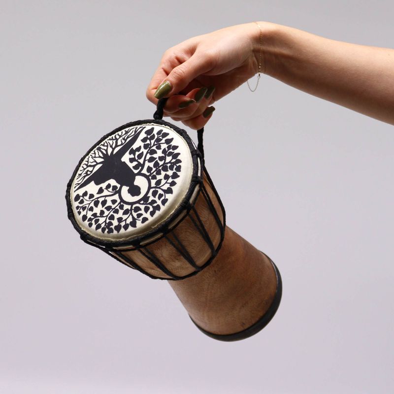 Handgefertigte Djembe-Trommel mit breiter Decke – 25 cm