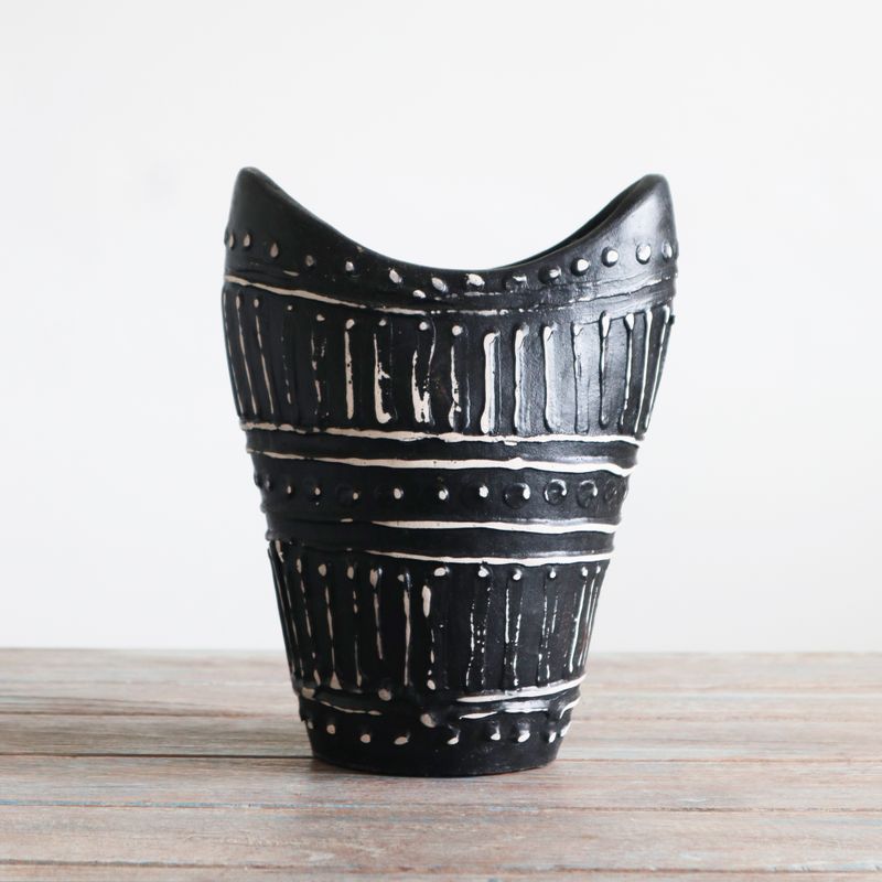 Wirbelförmige Vase - Creme