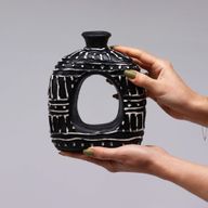 Ovale Vase in Donutform – Schokolade 18 cm