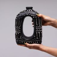 Ovale Vase in Donutform – Schokolade 23 cm