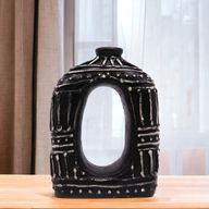 Ovale Vase in Donutform – Schokolade 23 cm