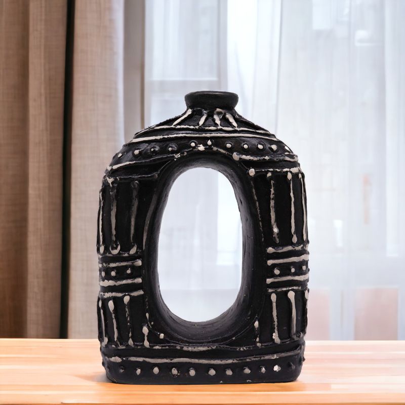 Ovale Vase in Donutform – Schokolade 23 cm