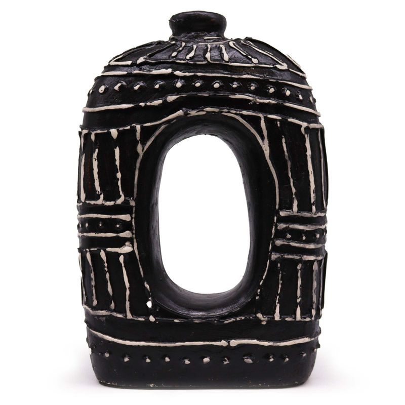 Ovale Vase in Donutform – Schokolade 30 cm