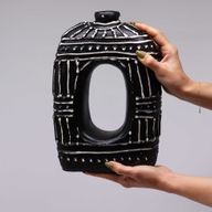 Ovale Vase in Donutform – Schokolade 30 cm
