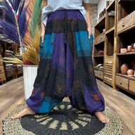 Yoga- und Festivalhose - Aladdin Himalayan Print auf Lila