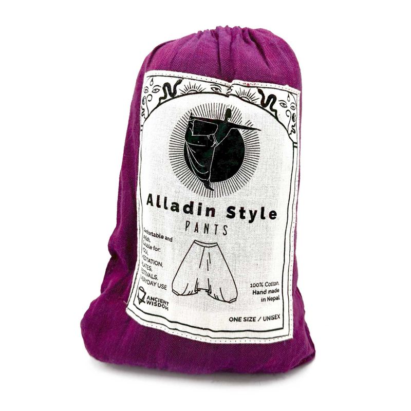 Yoga- und Festivalhose - Aladdin Himalayan Print auf Lila