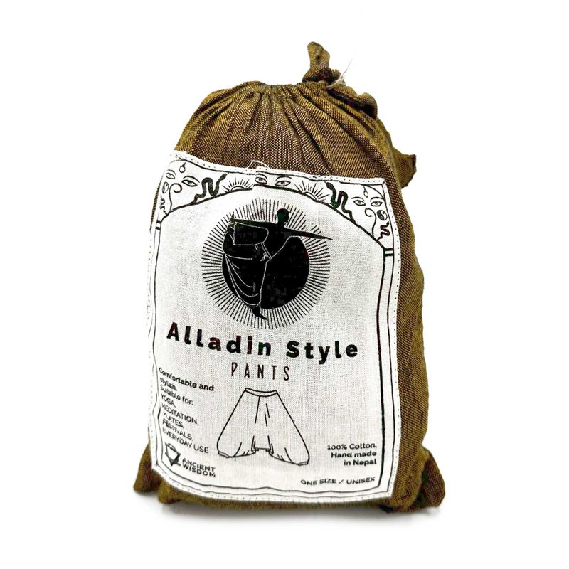 Yoga- und Festivalhose – Aladdin Himalayan Print auf Orange