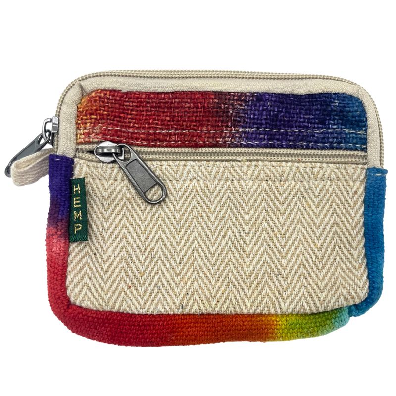 Quadratischer Beutel aus Hanf mit Batikmuster