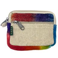 Quadratischer Beutel aus Hanf mit Batikmuster