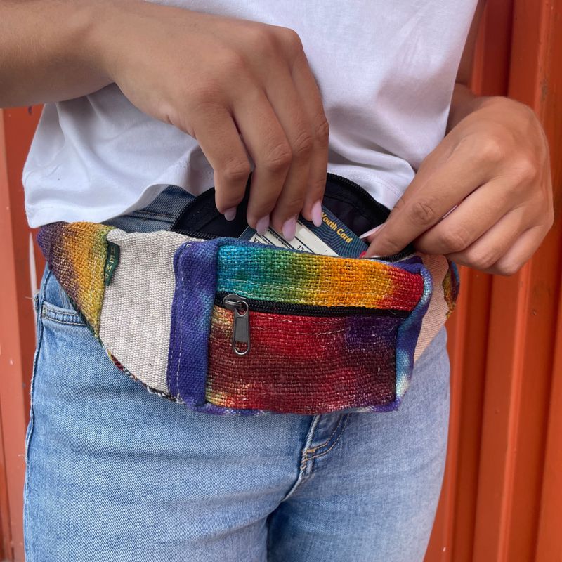 Batik-Hanf-Gürteltasche