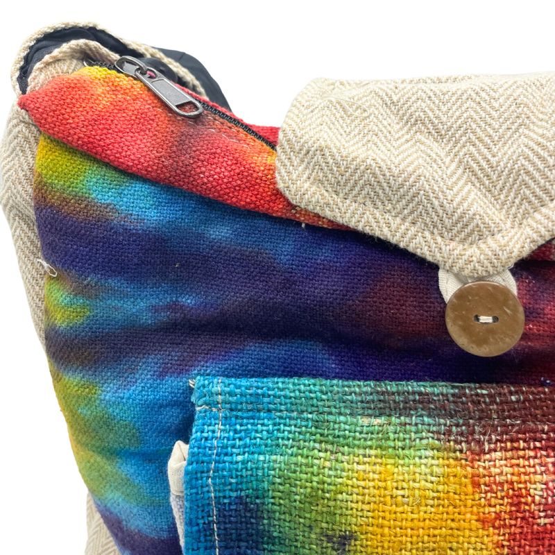 Batik-Hanf-Lerntasche mit Vordertasche