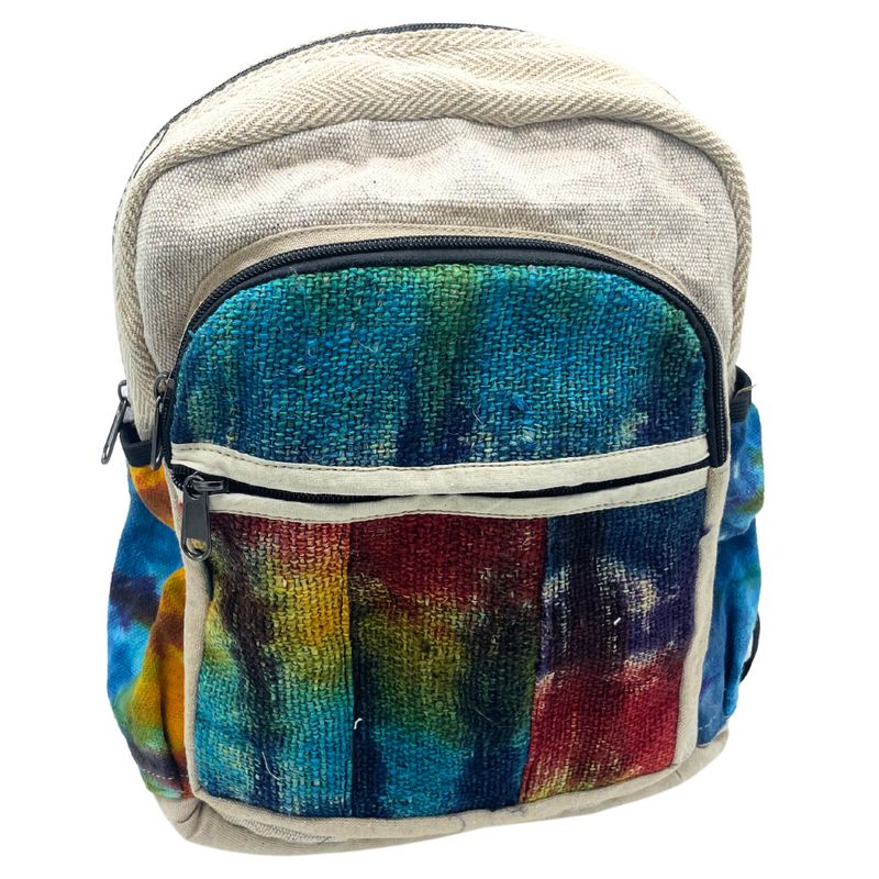 Tiedye Hanf Mittelgroßer Rucksack ohne Aufdruck