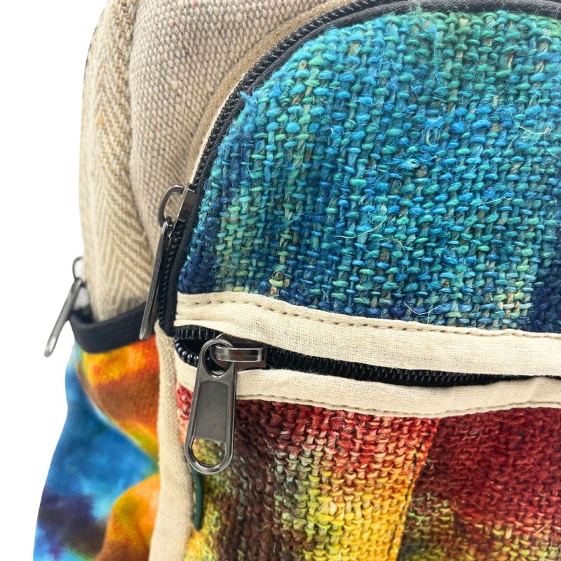 Tiedye Hanf Mittelgroßer Rucksack ohne Aufdruck